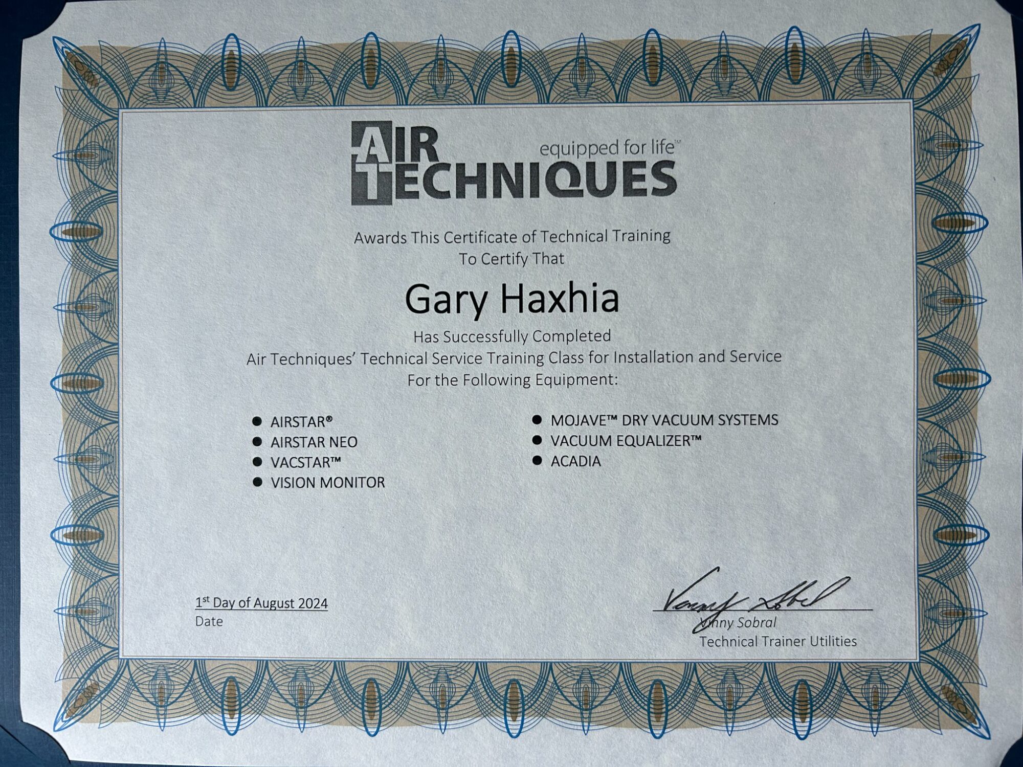 Air Techniques factory training classroom with Mojave vacuum systems and compressors for hands-on learning